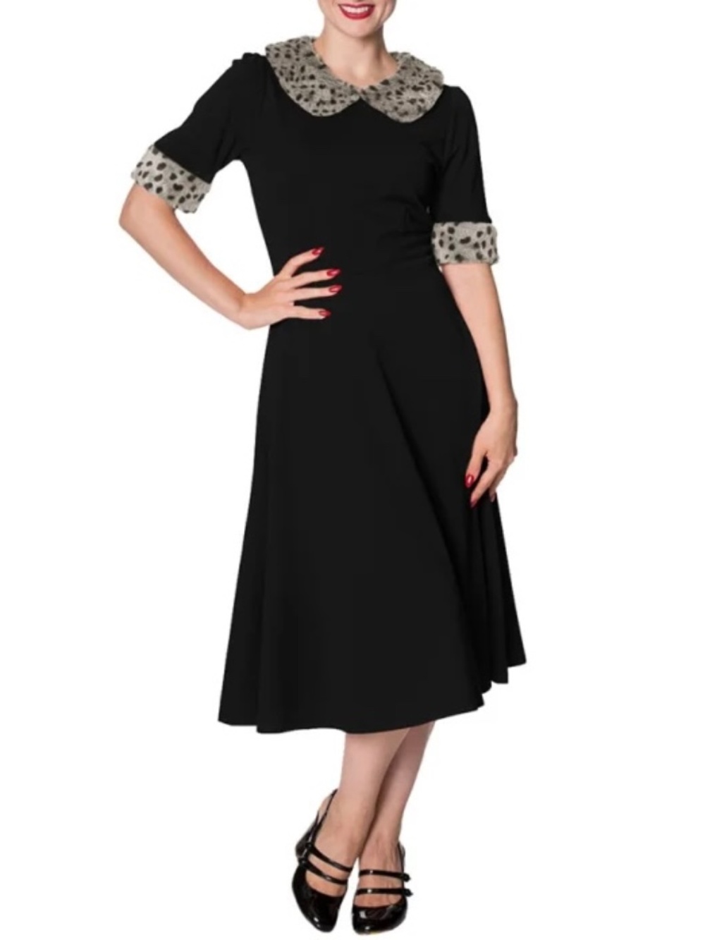 Banned Apparel Dress with Faux Fur